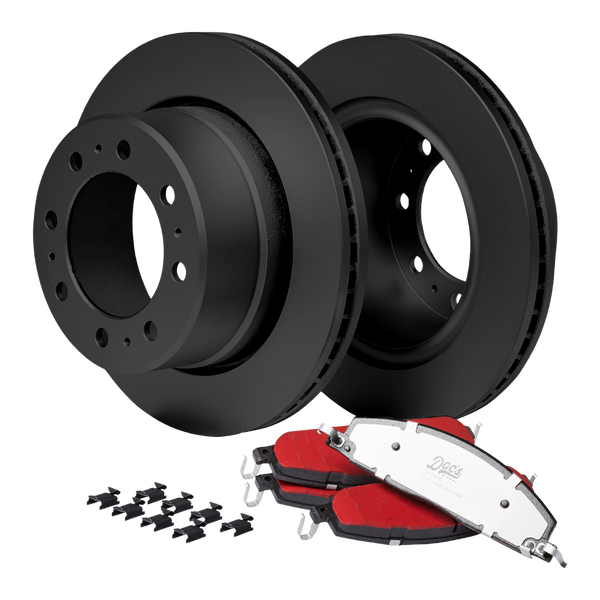 Doc's Diesel RAM 6.7L/5.9L Cummins Rear Brake Pads and Rotors Kit 2009-2018 Black