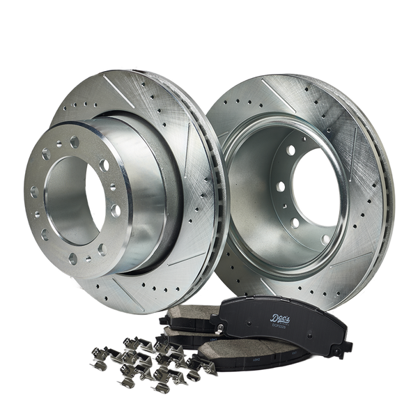 Doc's Diesel RAM 6.7L Cummins 2500/3500 SRW Ceramic Rear Brake Pads + Drilled and Slotted Rear Rotors Kit 2019-2024