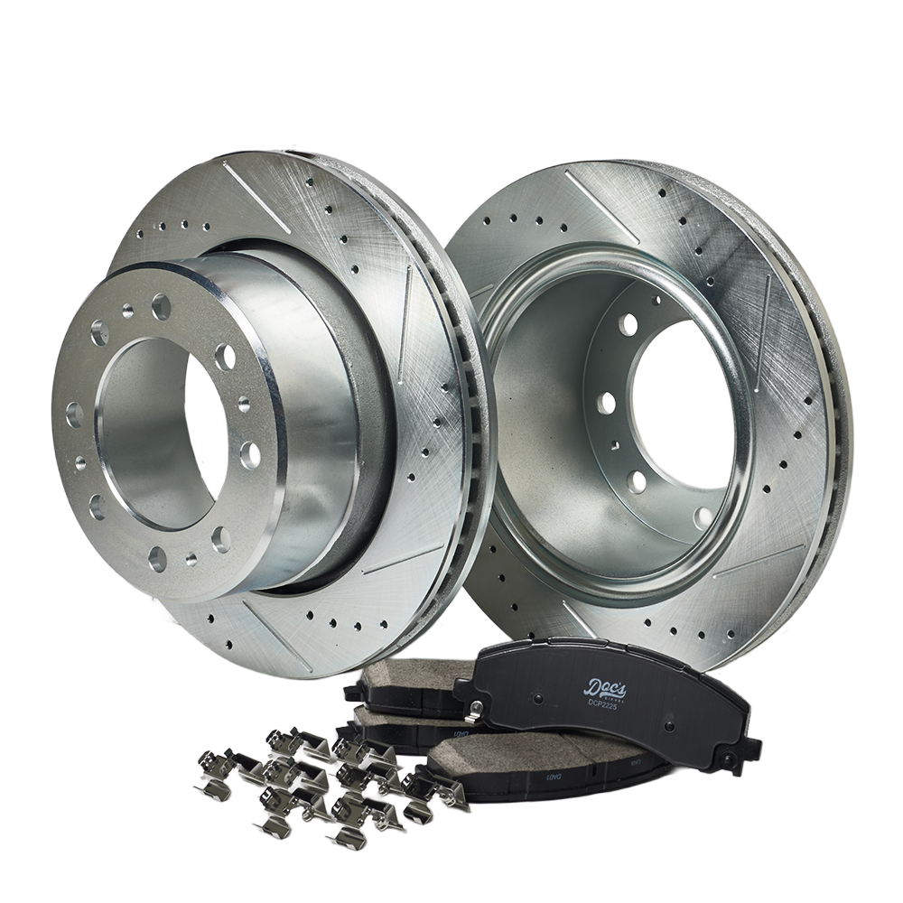 Doc's Diesel RAM 6.7L Cummins 2500/3500 SRW Ceramic Rear Brake Pads + Drilled and Slotted Rear Rotors Kit 2019-2024