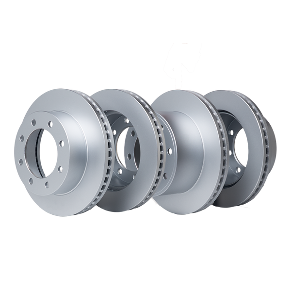Doc's Diesel Ford 6.0L/6.4L Powerstroke SRW Front and Rear High-Carbon Brake Rotors Kit 2005-2012 Silver