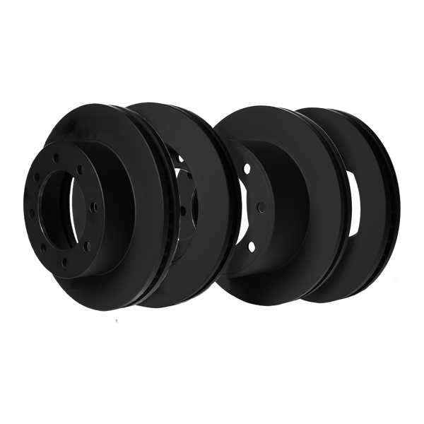 Doc's Diesel Ford 6.0L/6.4L Powerstroke SRW Front and Rear High-Carbon Brake Rotors Kit 2005-2012 Black
