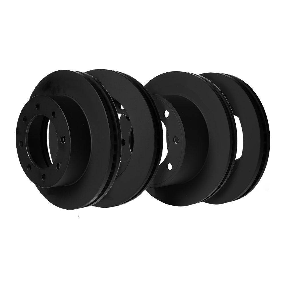 Doc's Diesel Ford 6.0L/6.4L Powerstroke SRW Front and Rear High-Carbon Brake Rotors Kit 2005-2012 Black