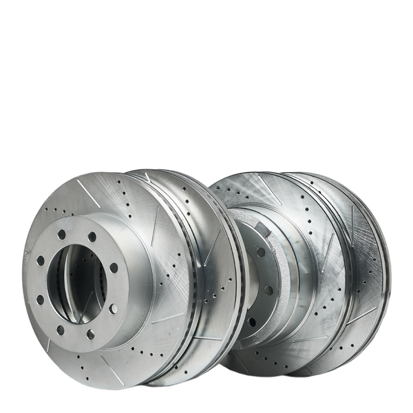 Doc's Diesel Ford 6.7L Powerstroke F250/F350 SRW/DRW Drilled and Slotted Front/Rear Rotors Kit 2013-2022