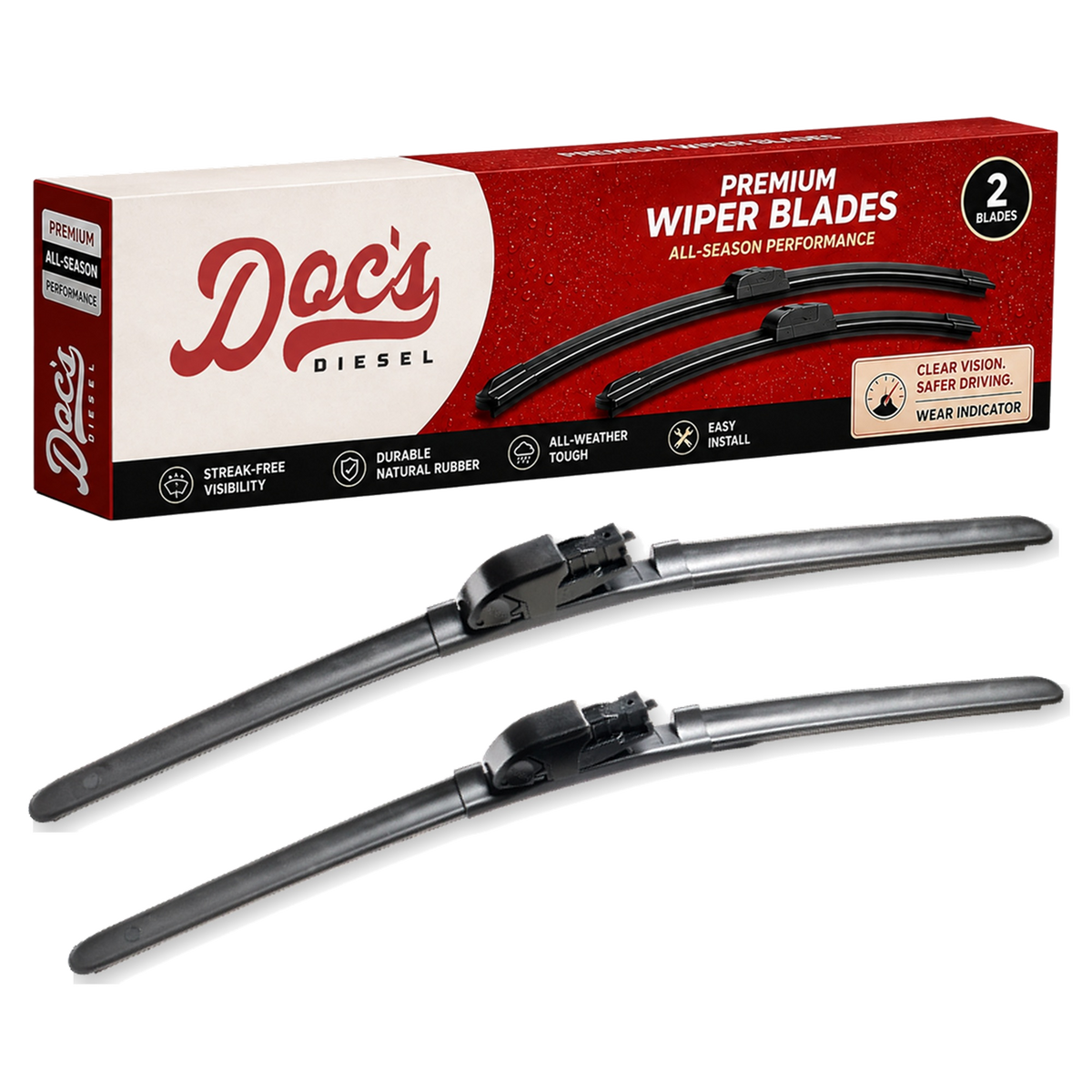 Doc's Diesel All-Season Beam Wiper Blades Front 18