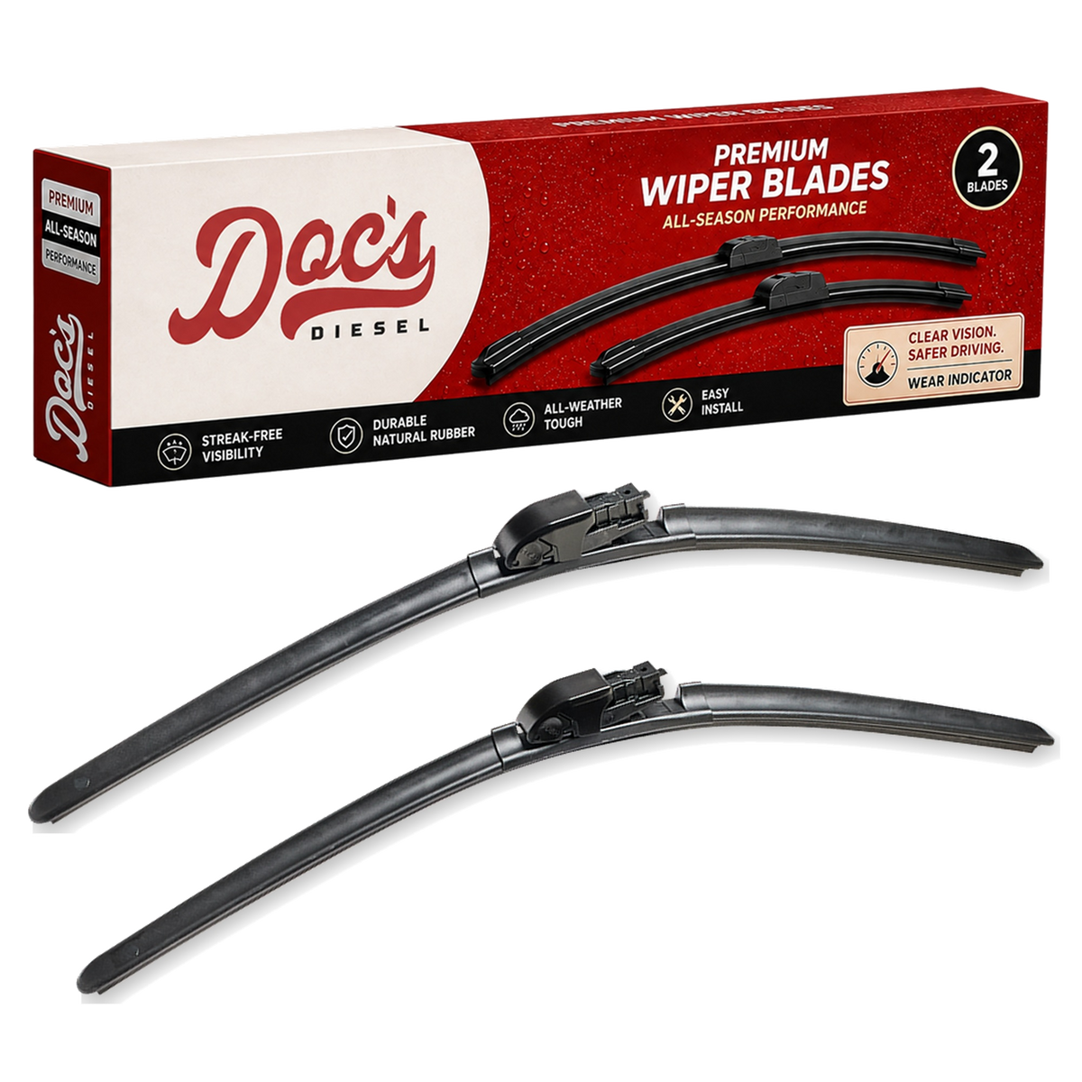 Doc's Diesel All-Season Beam Wiper Blades Front 22