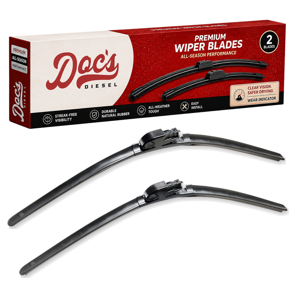 Doc's Diesel All-Season Beam Wiper Blades Front 24