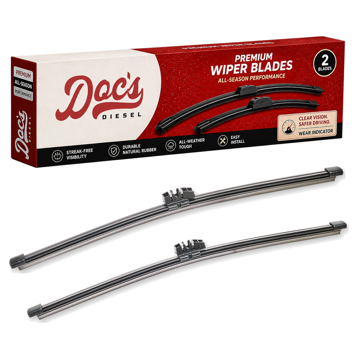 Doc's Diesel All-Season Beam Wiper Blades Rear 12