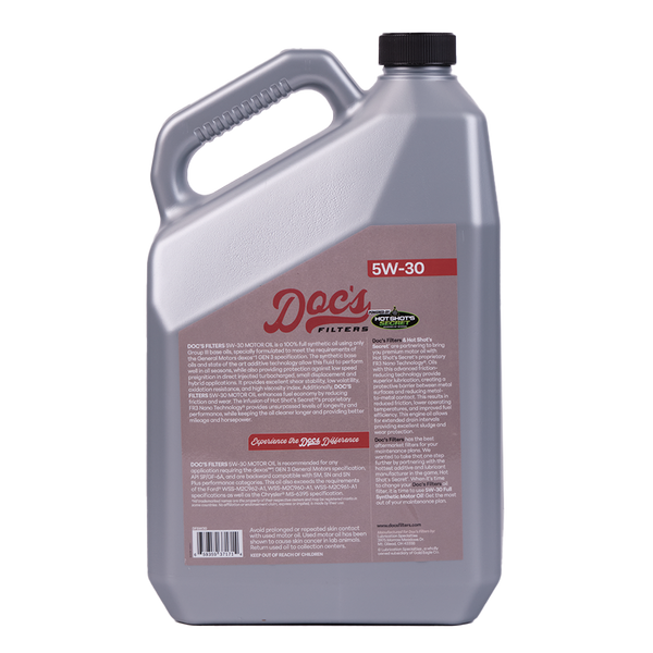 Doc’s Auto Parts 5W-30 Full Synthetic Motor Oil back