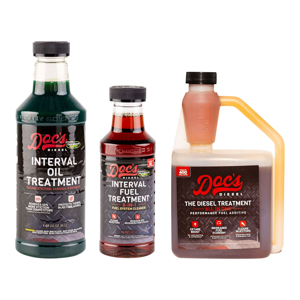 Doc's Diesel x Hot Shot's Secret Interval Diesel Fuel/Oil Treatment + The Diesel Treatment Kit