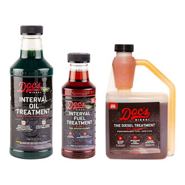 Doc's Diesel x Hot Shot's Secret Interval Diesel Fuel/Oil Treatment + The Diesel Treatment Kit