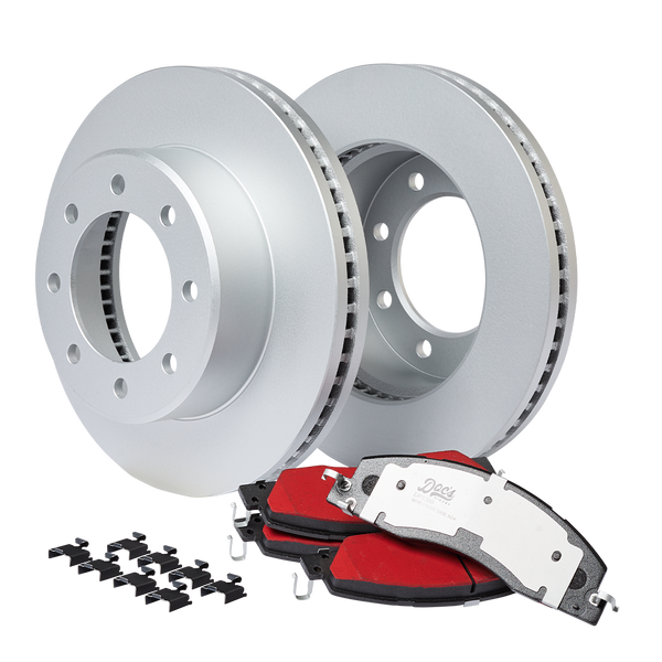 Doc's Diesel RAM 6.7L/5.9L Cummins Front Brake Pads and Rotors Kit 2009-2018 Silver