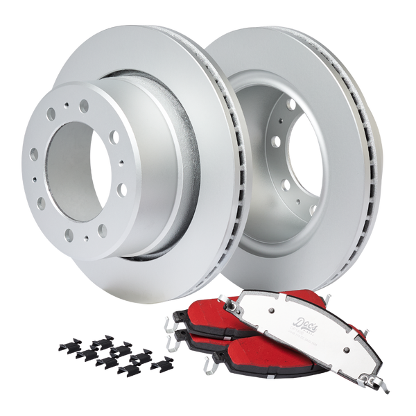 Doc's Diesel RAM 6.7L/5.9L Cummins Rear Brake Pads and Rotors Kit 2009-2018 Silver