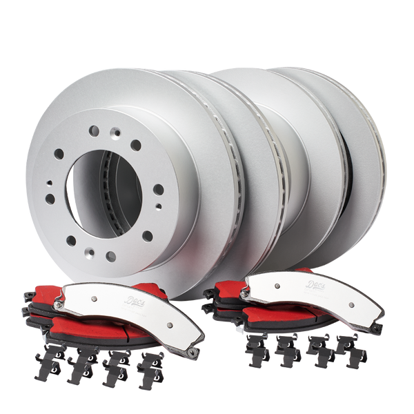 Doc's Diesel Chevrolet/GMC 6.6L Duramax Front and Rear Brake Pads and Rotors Kit 2011-2019 Silver