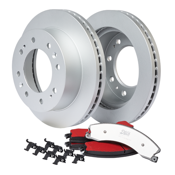 Doc's Diesel Chevrolet/GMC 6.6L Duramax Front Brake Pads and Rotors Kit 2011-2019 Silver