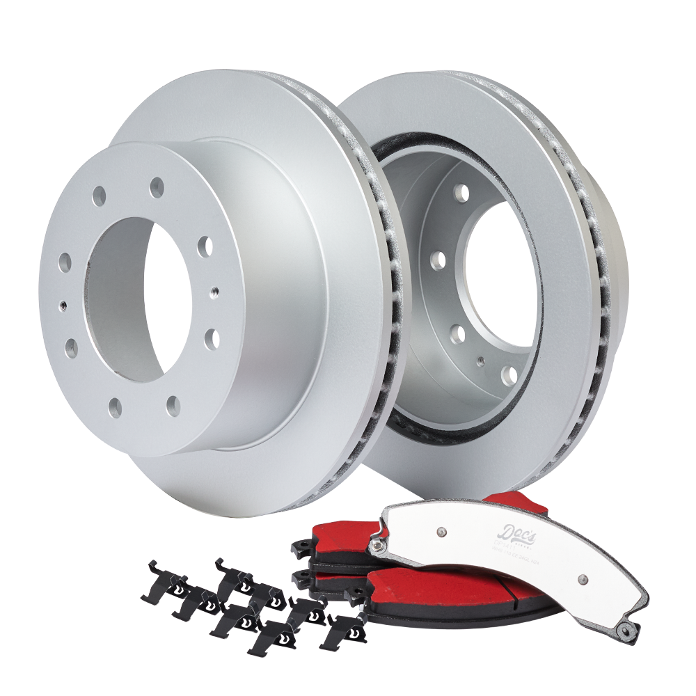 Doc's Diesel Chevrolet/GMC 6.6L Duramax Rear Brake Pads and Rotors Kit 2011-2019 Silver
