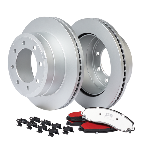 Doc's Diesel Ford 6.7L Powerstroke Rear Brake Pads and Rotors Kit 2013-2022 Silver