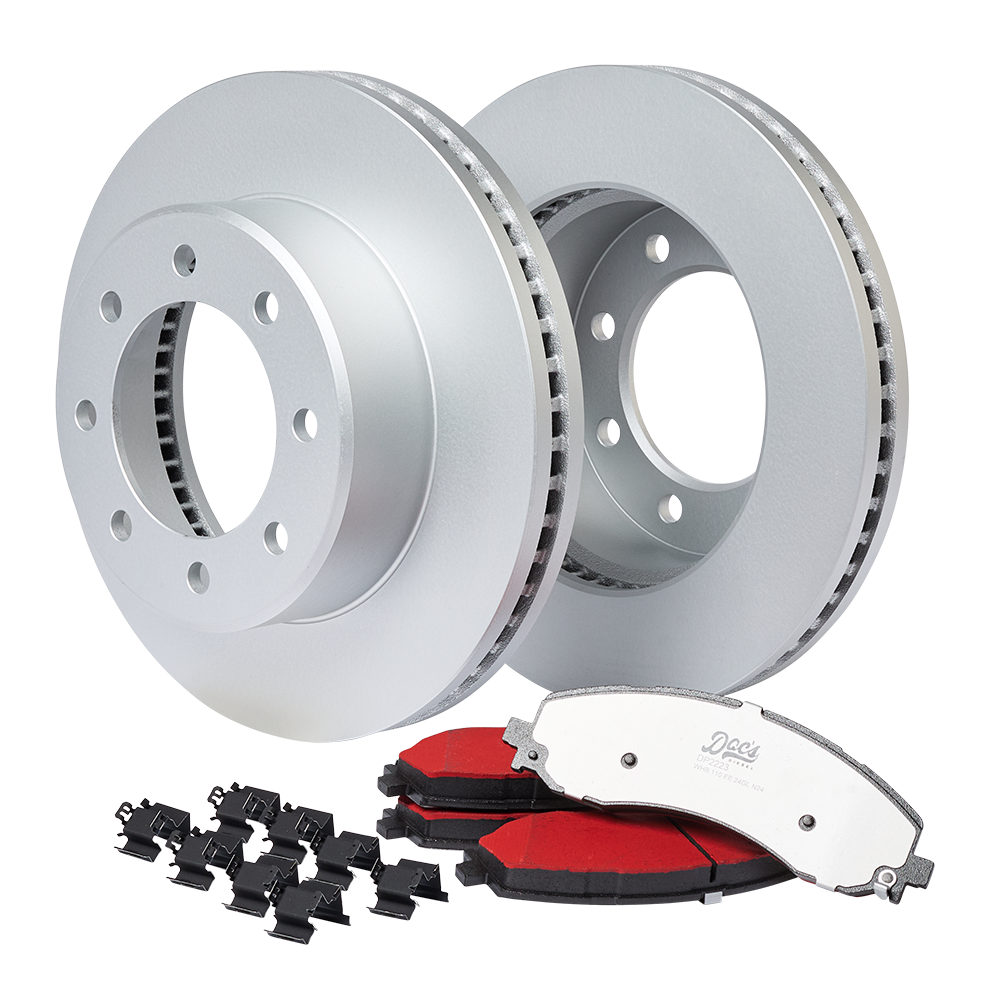 Doc's Diesel RAM 6.7L Cummins Front Brake Pads and Rotors Kit 2019-2023 Silver