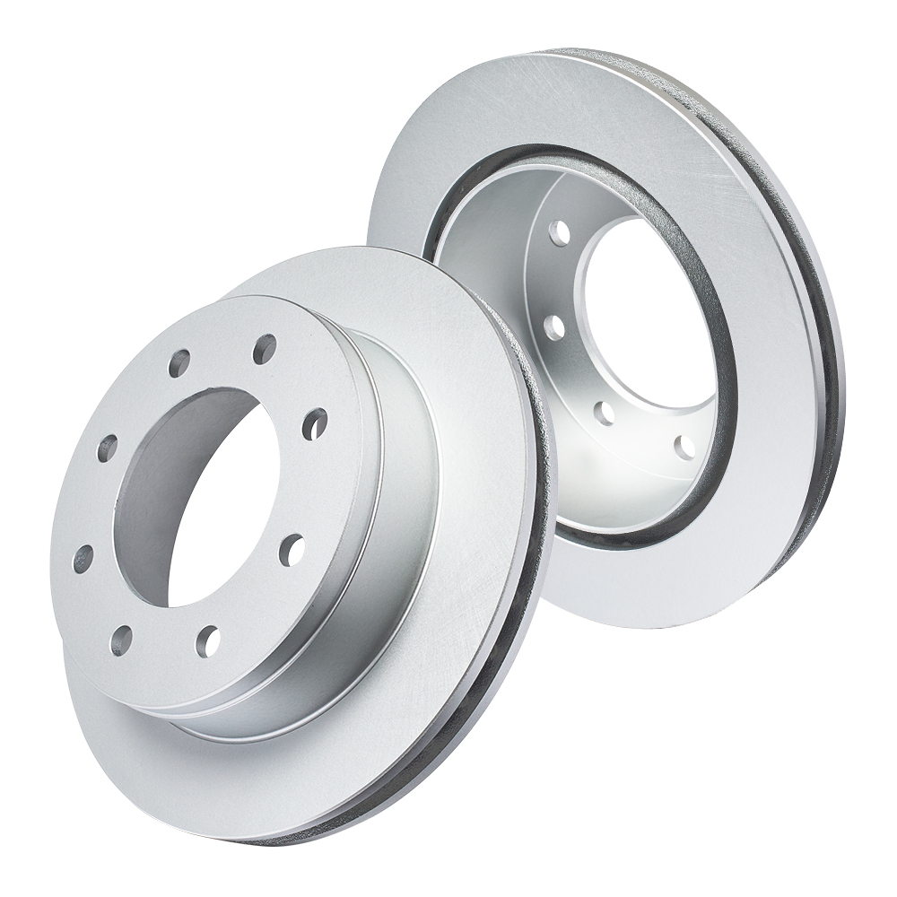 Doc's Diesel Chevrolet/GMC 6.6L Duramax SRW High Carbon Rear Brake Rotor Set 2001-2007 Silverado 2500HD, 2005-2007 Silverado 3500HD, 2001-2006 Sierra 2500HD Silver