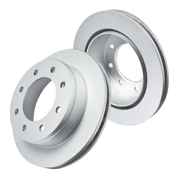 Doc's Diesel Chevrolet/GMC 6.6L Duramax SRW High Carbon Rear Brake Rotor Set 2001-2007 Silverado 2500HD, 2005-2007 Silverado 3500HD, 2001-2006 Sierra 2500HD Silver