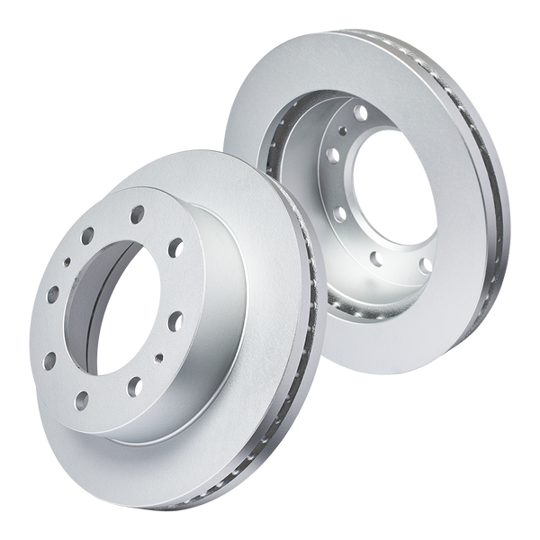 Doc's Diesel Chevrolet/GMC 6.6L Duramax DRW High Carbon Front Brake Rotor Set 2001-2010 Silver