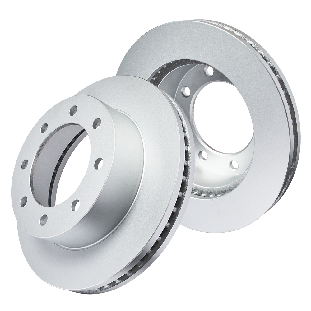 Doc's Diesel Ford 6.0L/6.4L Powerstroke High Carbon Front Brake Rotor Set 2005-2013 Silver