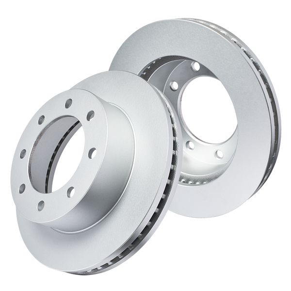 Doc's Diesel Ford 6.0L/6.4L Powerstroke High Carbon Front Brake Rotor Set 2005-2013 Silver