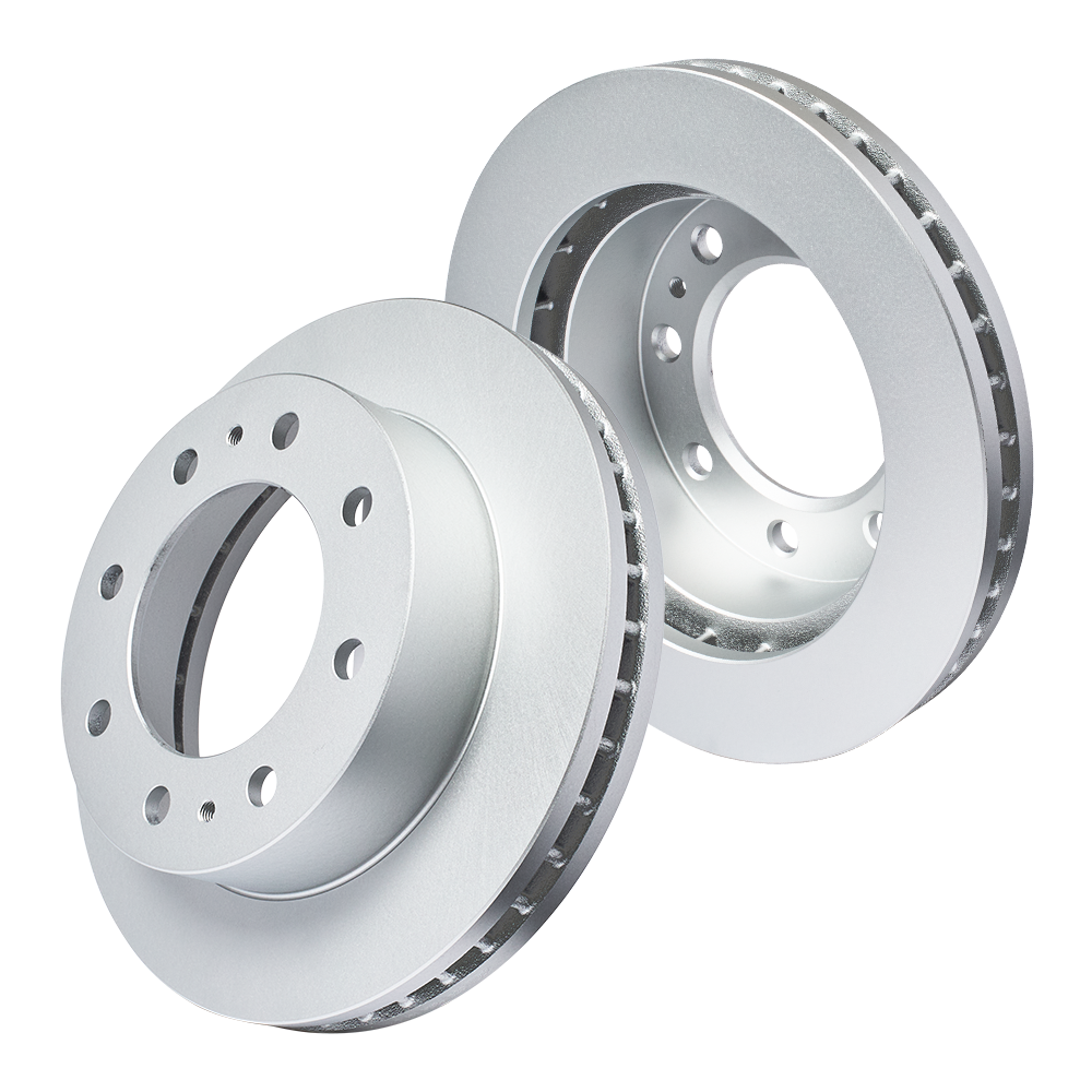 Doc's Diesel Chevrolet/GMC 6.6L Duramax SRW High Carbon Front Brake Rotor Set 2001-2010 2500HD, 2004-2010 3500HD Silver