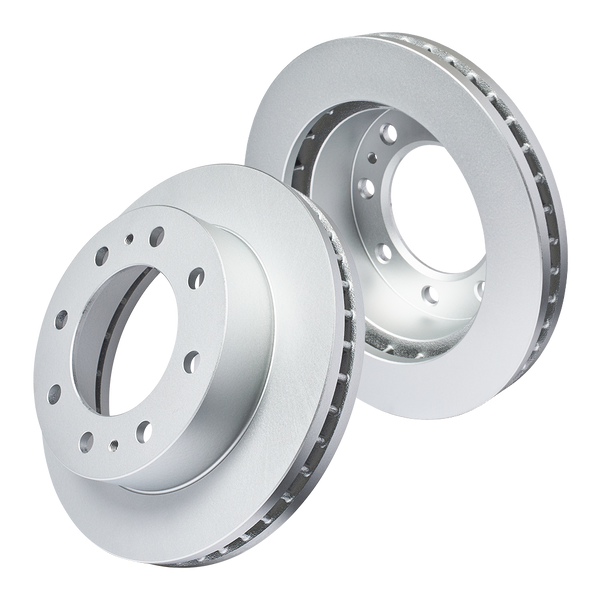 Doc's Diesel Chevrolet/GMC 6.6L Duramax SRW High Carbon Front Brake Rotor Set 2001-2010 2500HD, 2004-2010 3500HD Silver