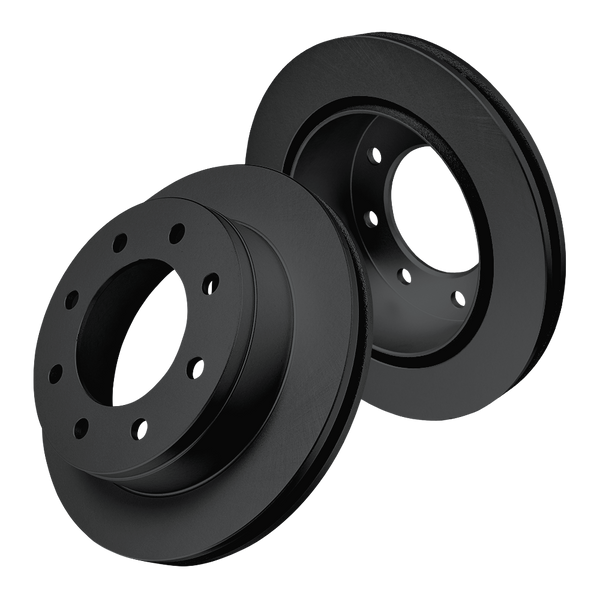 Doc's Diesel Chevrolet/GMC 6.6L Duramax SRW High Carbon Rear Brake Rotor Set 2001-2007 Silverado 2500HD, 2005-2007 Silverado 3500HD, 2001-2006 Sierra 2500HD Black