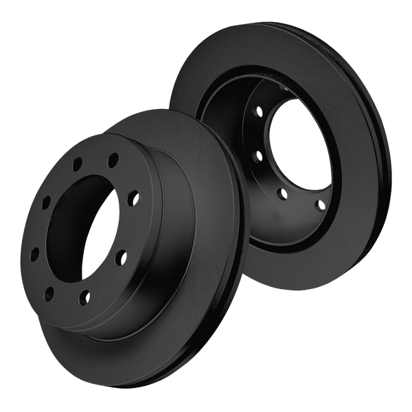 Doc's Diesel Chevrolet/GMC 6.6L Duramax SRW High Carbon Rear Brake Rotor Set 2001-2010 2500HD, 2004-2010 3500HD Black