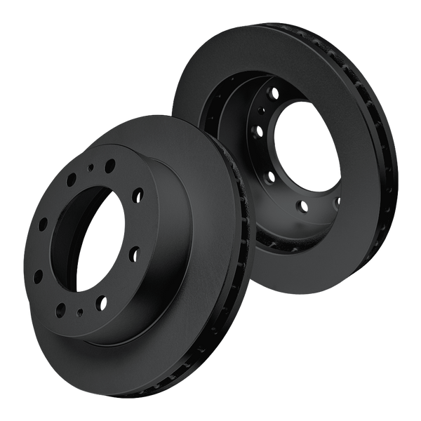 Doc's Diesel Chevrolet/GMC 6.6L Duramax SRW High Carbon Front Brake Rotor Set 2001-2010 2500HD, 2004-2010 3500HD Black