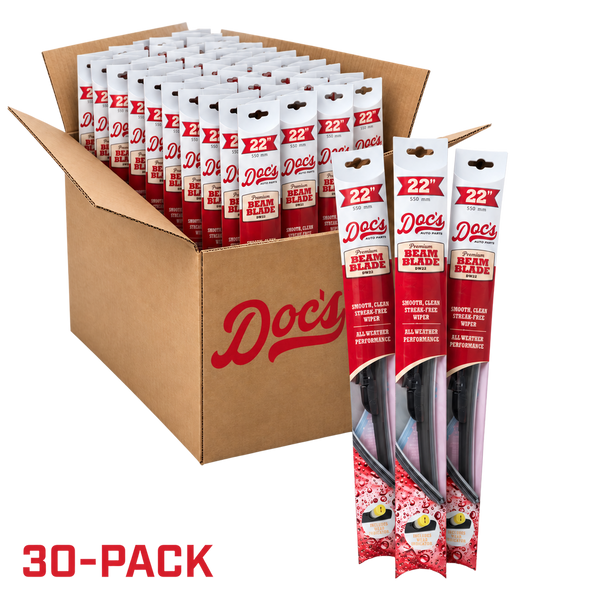 Doc's Auto Parts All-Season Beam Wiper Blade Front 22" (30-Pack)