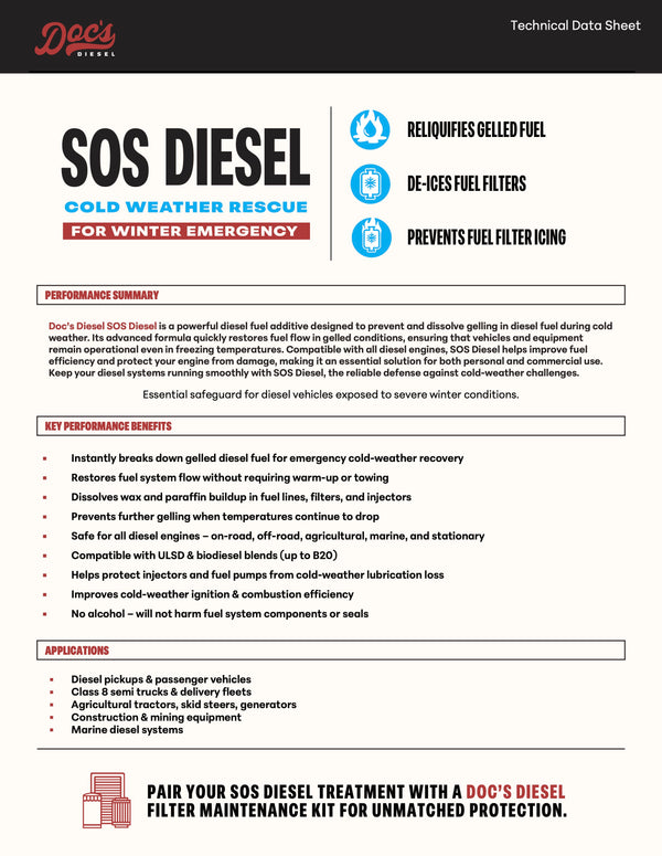 Doc’s Diesel SOS Cold Weather Diesel Rescue Treatment Tech Sheet