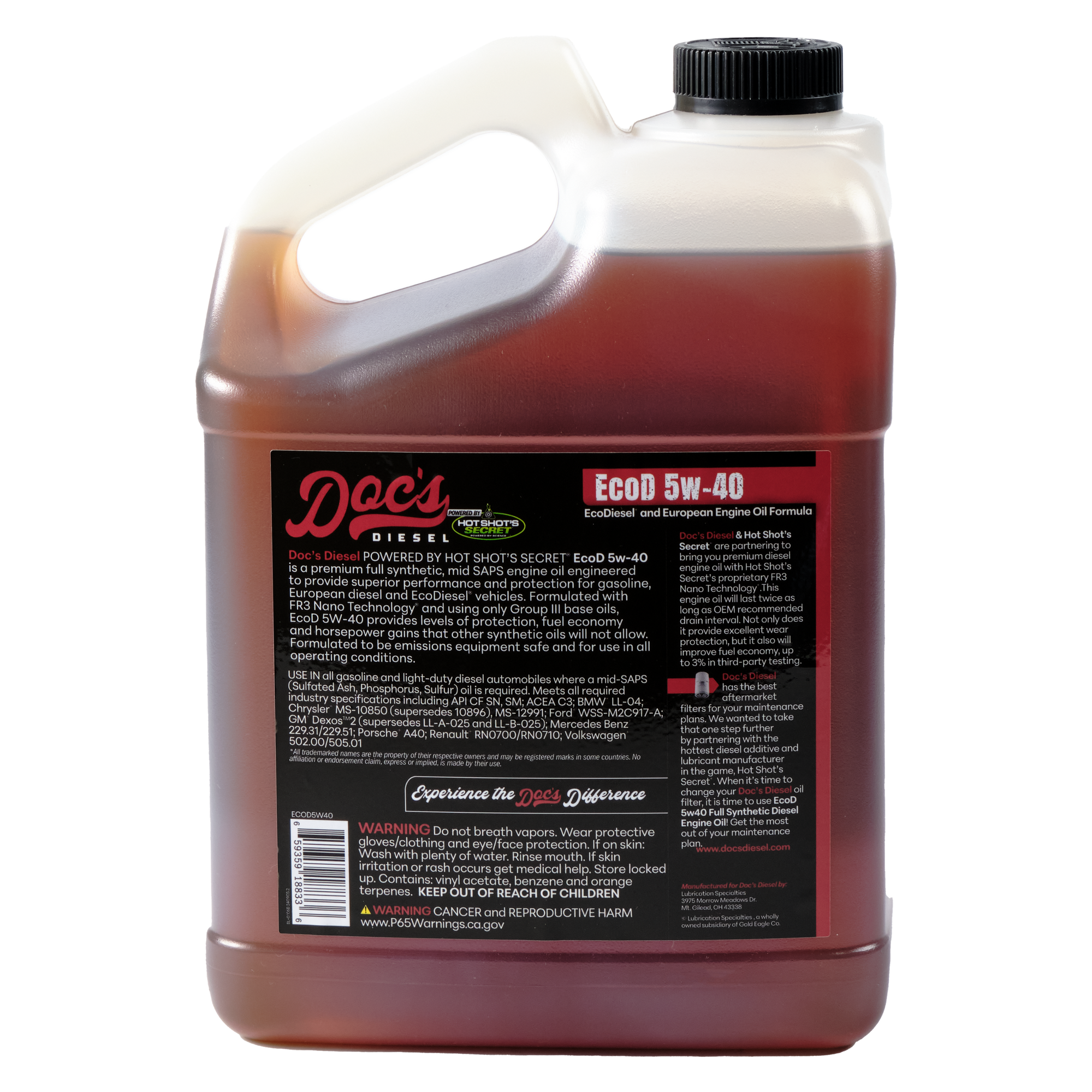 Doc's Diesel The EcoD 5W-40 Full Synthetic EcoDiesel Engine Oil