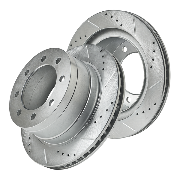 Doc's Diesel Dodge RAM 5.9L Cummins 2500/3500 SRW/DRW Drilled and Slotted Rear Rotor Set 2003-2008, 6.7L 2007.5-2008