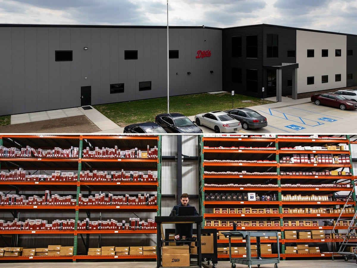 Doc's Diesel HQ exterior and warehouse floor in Bryan, Ohio