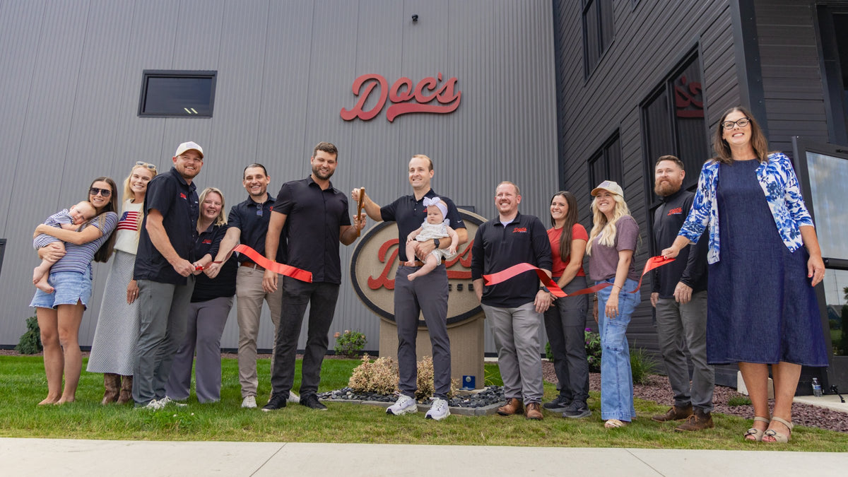 Ribbon cutting in front of the new Doc's Diesel HQ in Bryan, Ohio
