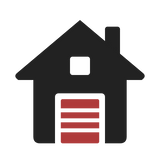House with garage door icon