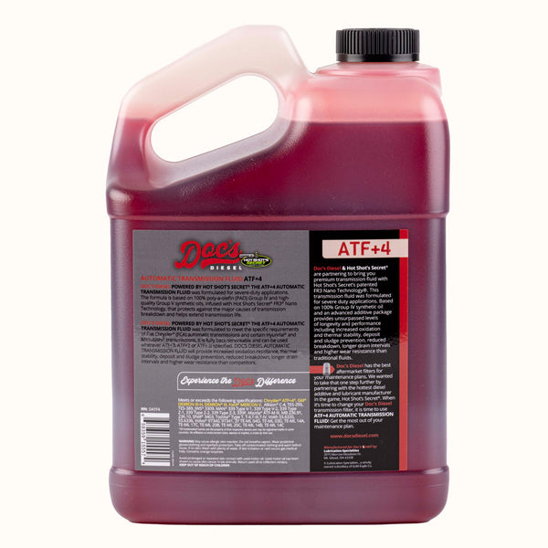 Doc's Diesel The ATF+4 DEXRON III/MERCON V Automatic Transmission Fluid back brand_Hot Shot's