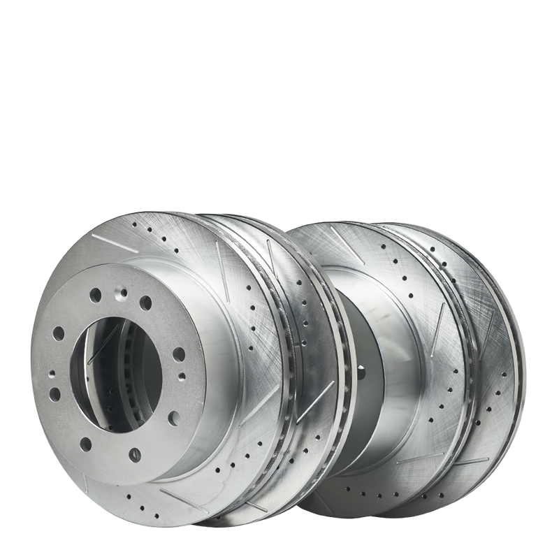 Doc's Diesel Chevrolet/GMC 6.6L Duramax 2500HD/3500HD SRW/DRW Drilled and Slotted Front/Rear Rotors Kit 2011-2025