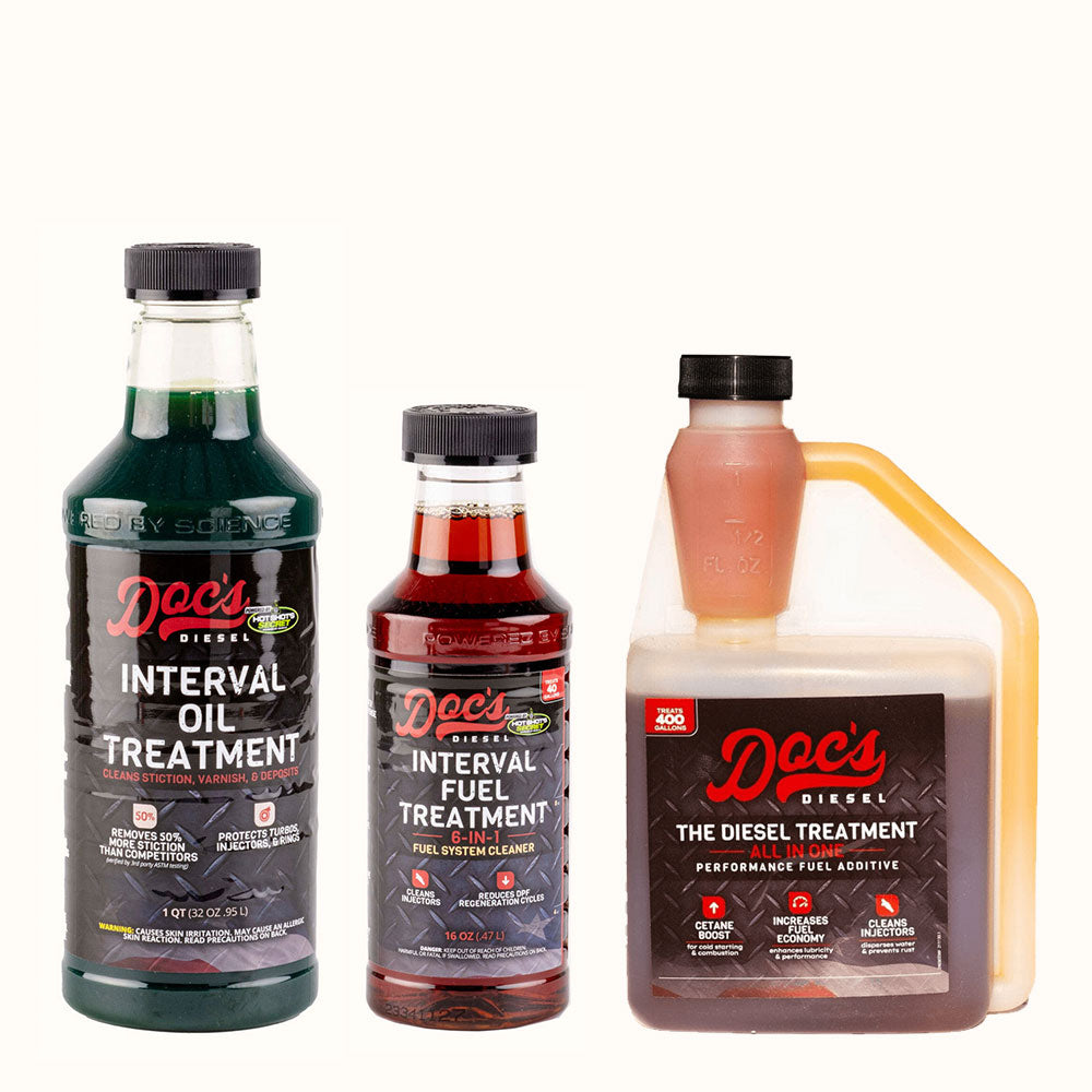 DOC'S Diesel x Hot Shot's Secret Interval Fuel Treatment + Oil Treatment + Diesel Treatment Set