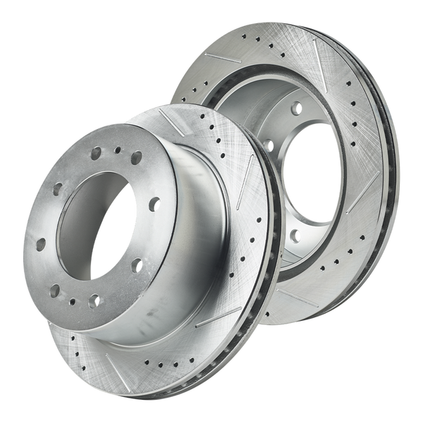 Doc's Diesel Chevrolet/GMC 6.6L Duramax 2500HD/3500 SRW Drilled and Slotted Rear Rotor Set 2011-2025